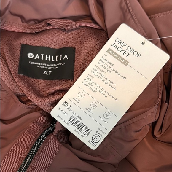 Athleta Drip Drop Rain Jacket in Mauve Brown Size XL Tall NWT - Picture 4 of 13